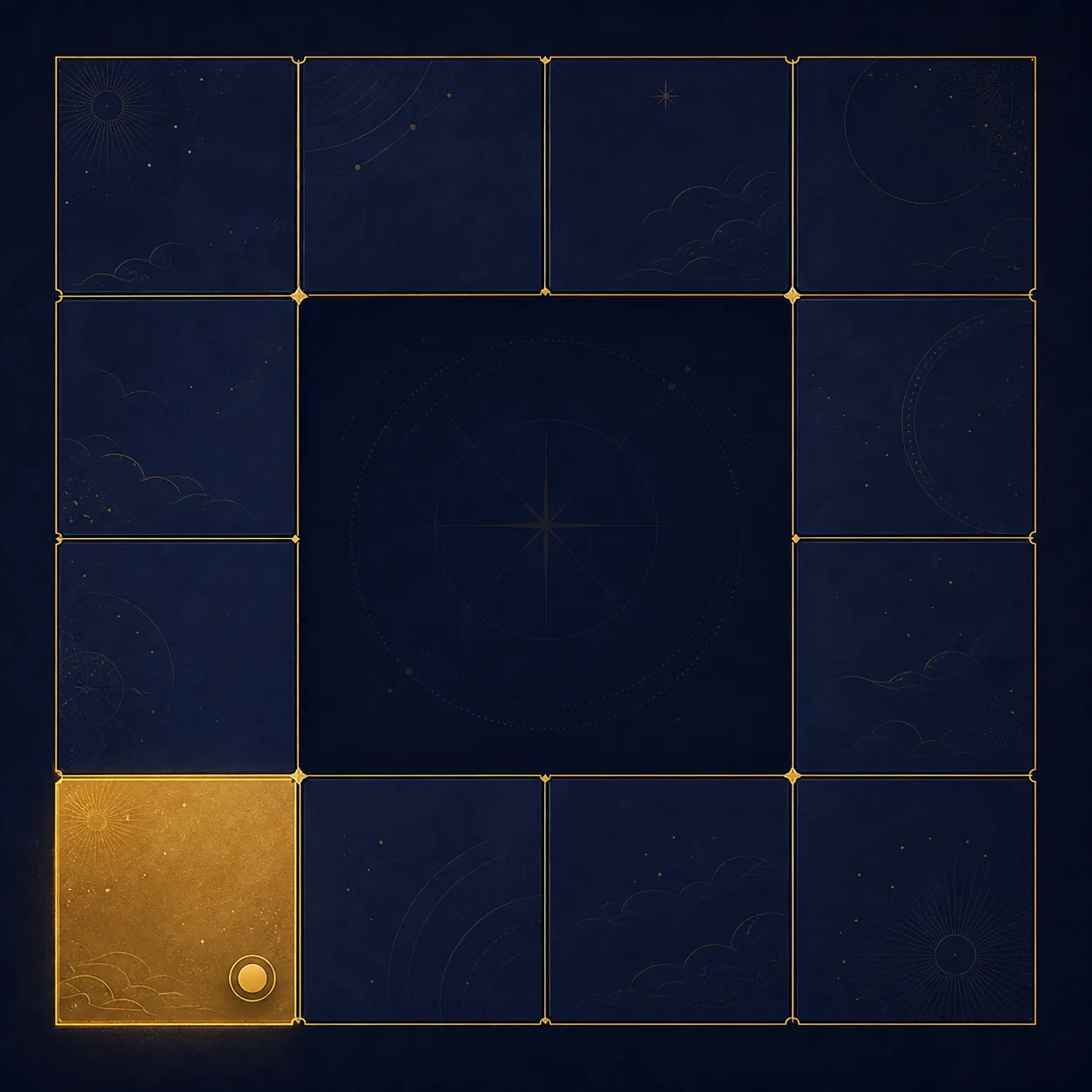 Twelve-palace chart with the Life Palace highlighted as the anchor